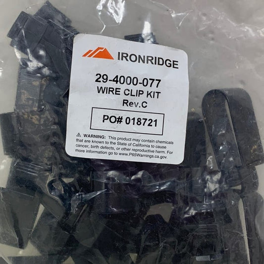 New Ironridge 20 Count Black Plastic Wire Clip Kit 29-4000-077 Rev C Solar Panel