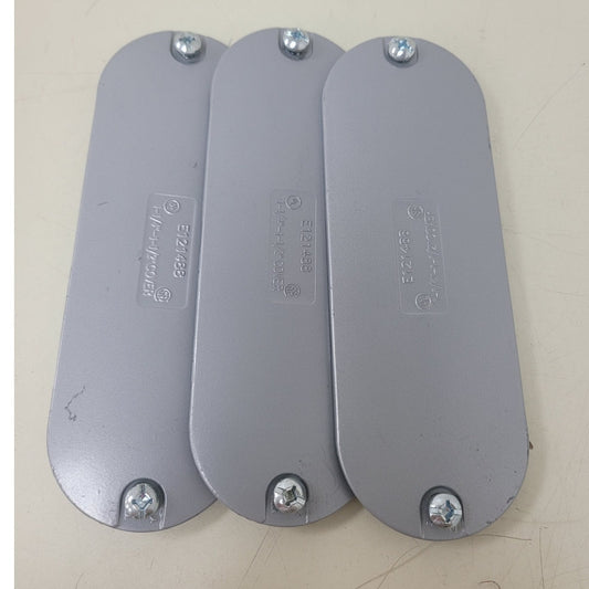 3 New Emerson Industrial 1.25" to 1.5" E121488 Metal Conduit Body Covers