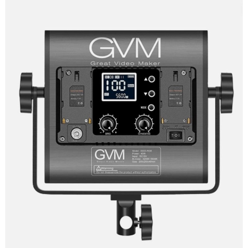 GVM 800D-II RGB LED 3-Light Kit with Stands, Cords & Carrying Case