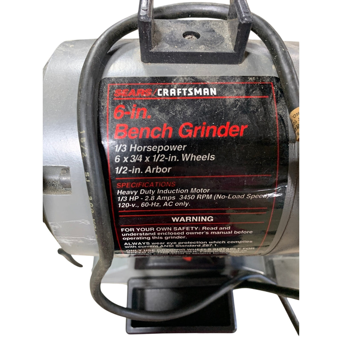 Craftsman 6" Bench Grinder 1/3 HP 3450 RPM with Floor Stand — Good Used