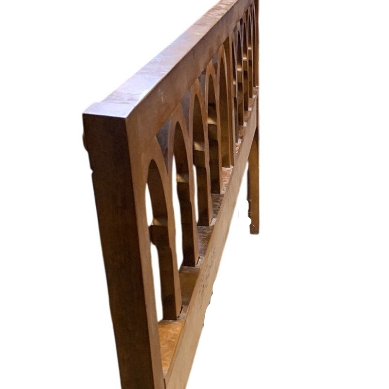 Vintage Gothic Revival Cathedral Arch Solid Wood King Size Bed Headboard