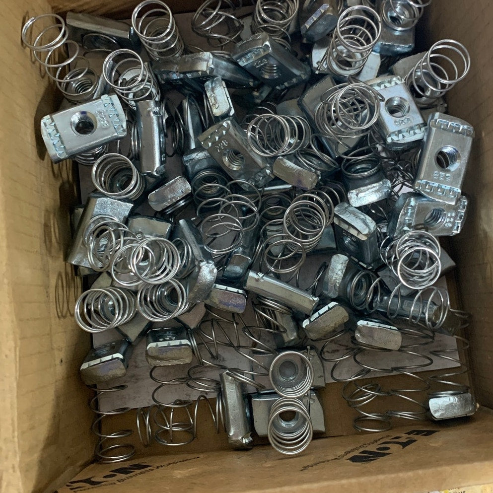 60 Eaton B-Line N228 3/8-Inch Zinc-Plated Strut Spring Nuts, Open Box