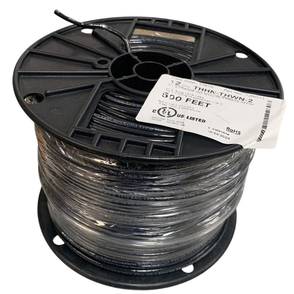 New 500’ 12 AWG THHN THWN RoHS Stranded 600V Copper Wire Spool
