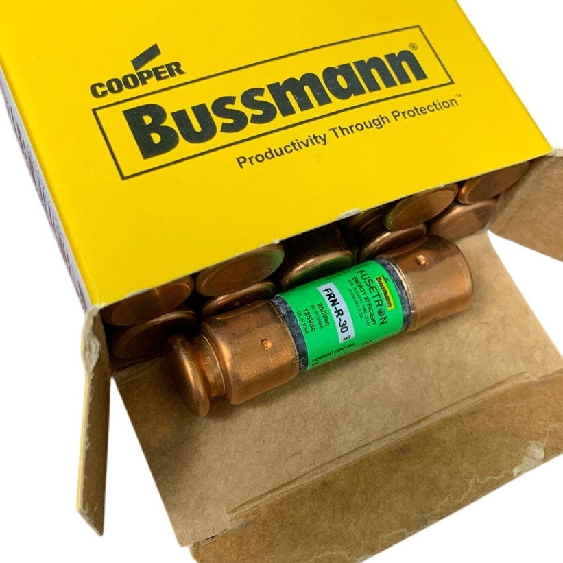 10 New In Box Cooper Bussmann Fusetron FRN-R-30 Time Delay Class RK5 Fuses