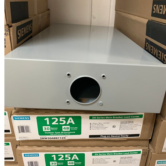 New Siemens 125A 30 Space 48 Circuit Main Breaker Outdoor 3R Electric Load Panel