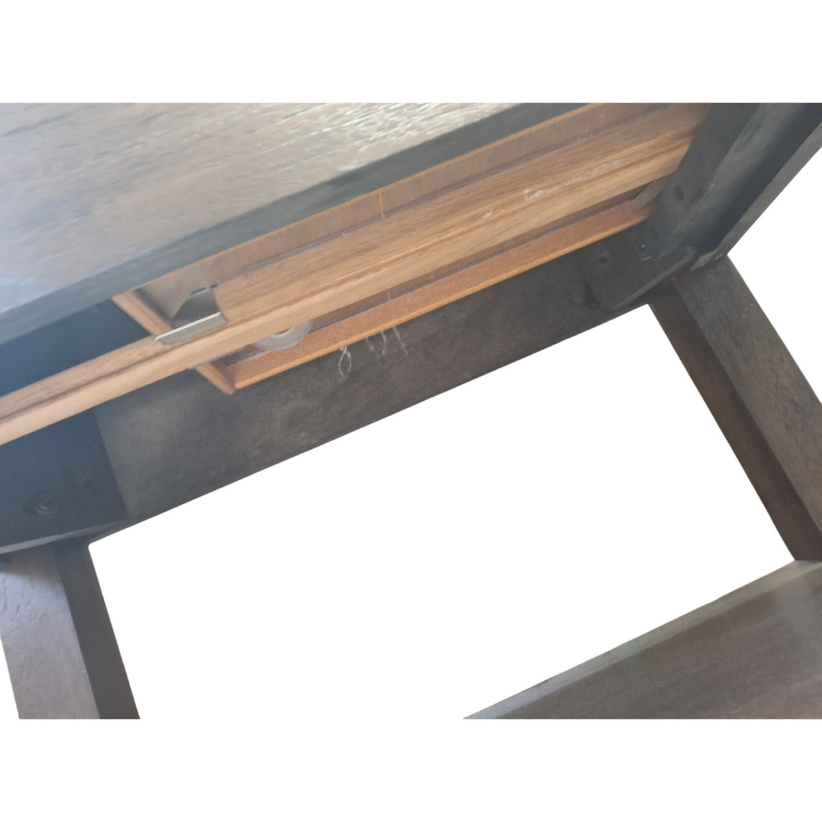 Craftsman Style Dark Solid Wood Side Table Rustic Hardware Dovetail Joint Drawer