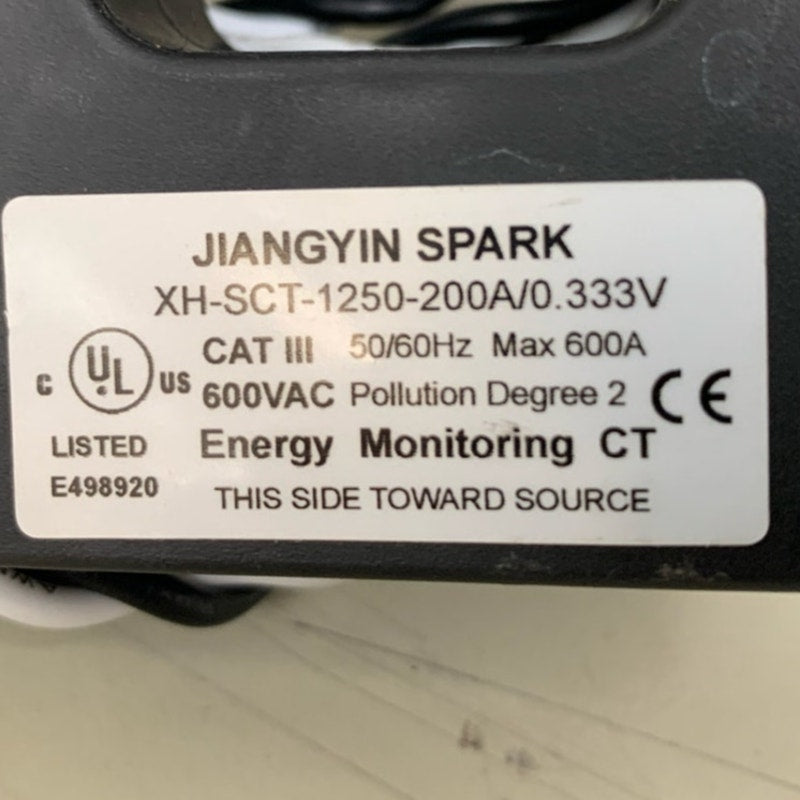 New Jiangyin Spark XH-SCT-1250-200A/0 333V Energy Monitoring CT Max 600A