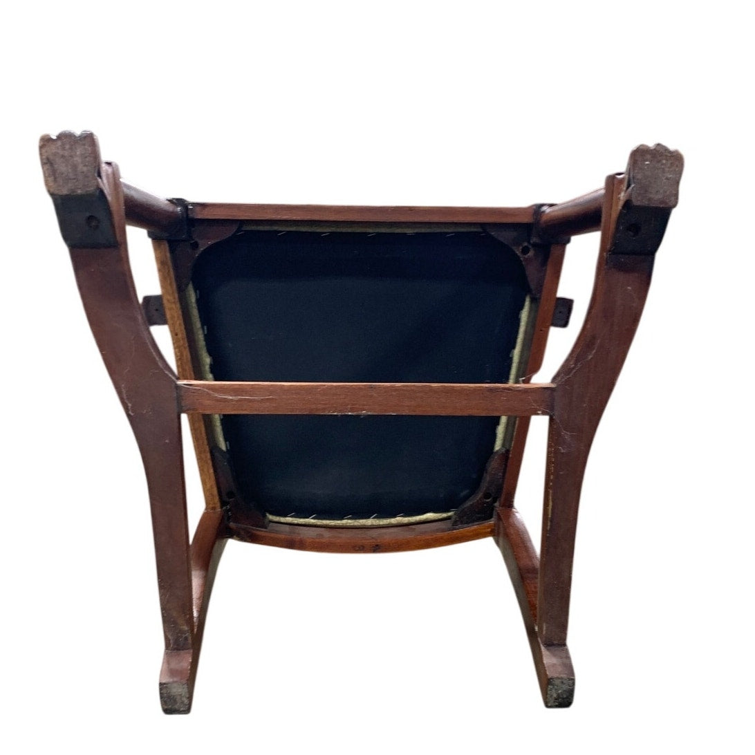 Vintage Empire Biedermeier Style Solid Wood Mahogany Armchair Dining Room Chair