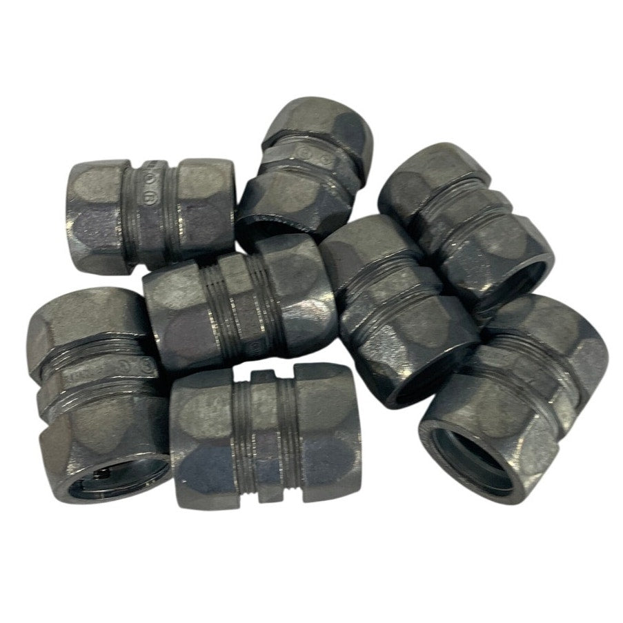 Lot of 8 Raintight 3/4" EMT Compression Conduit Connectors