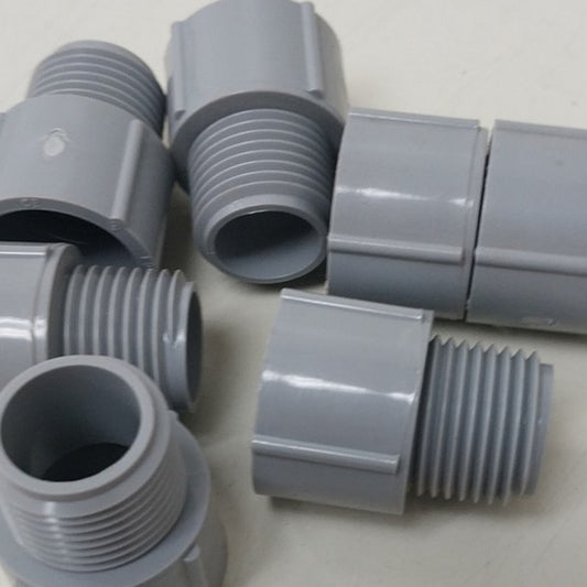 Lot of 8 New Carlon 1/2" Gray PVC Electrical Male Adapters A319