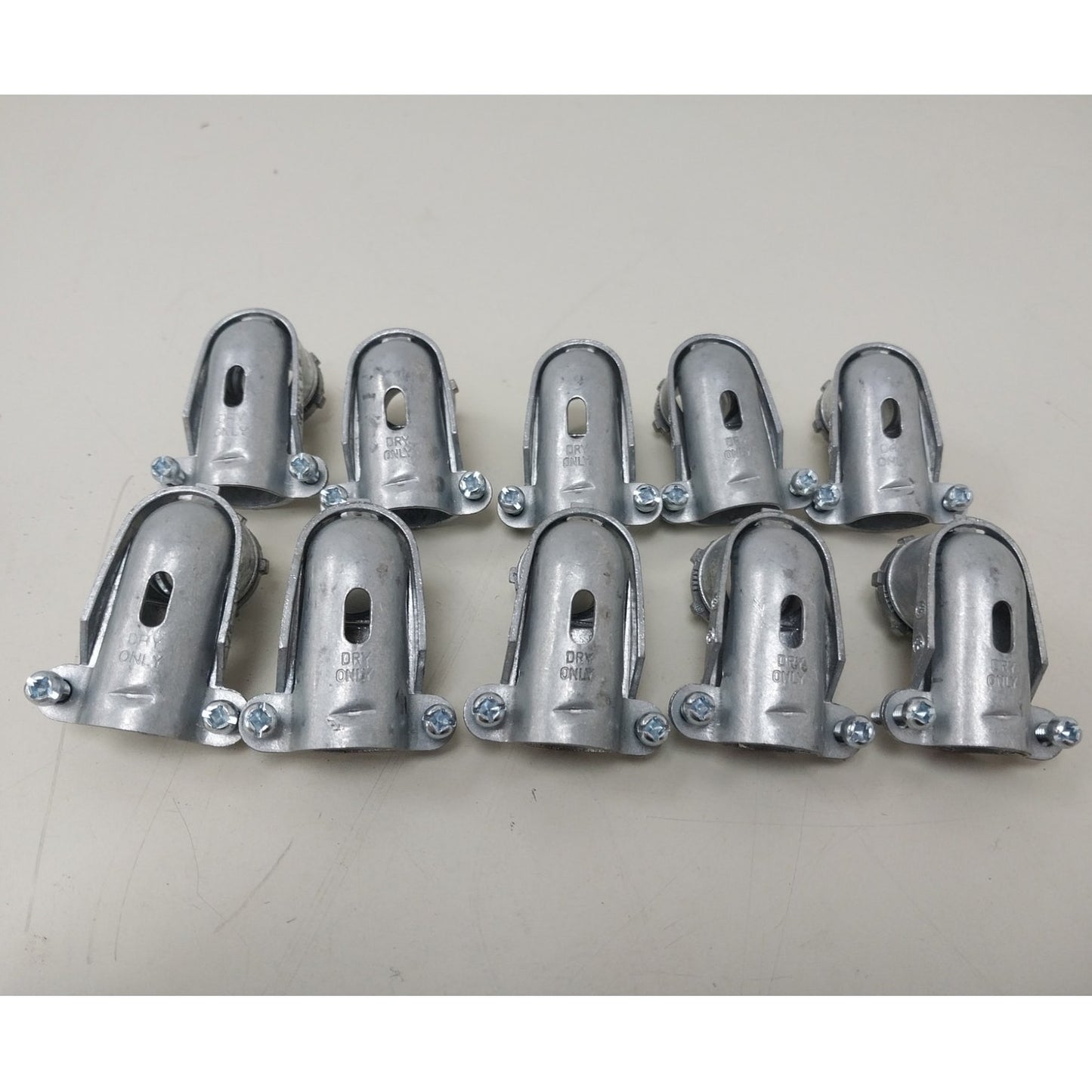 10 New 1/2" 90 Degree Angle Squeeze Type Flex Connectors - Open Box