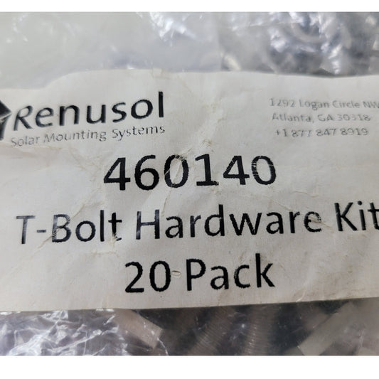 New in Original Package Solar Panel Renusol T-Bolt Hardware Kit 460140 20 Pack