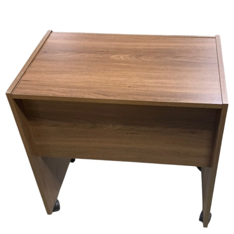 Rolling Mobile Side Table Walnut Finish 25"x16"x26.5" — Excellent Condition