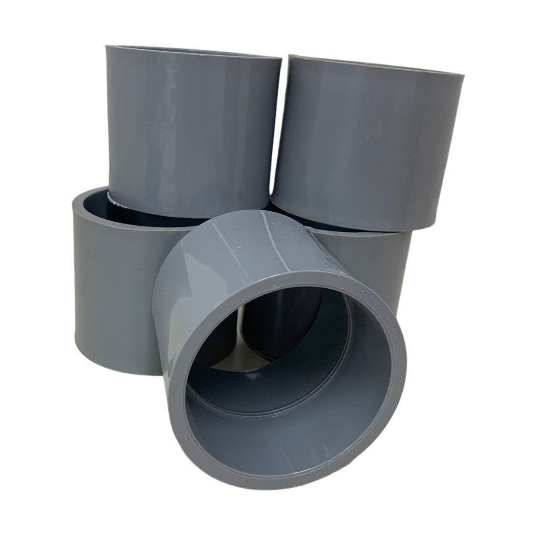 Lot of 5 New Carlon 3" Gray PVC Female Conduit Fittings Couplings CPLG E940L