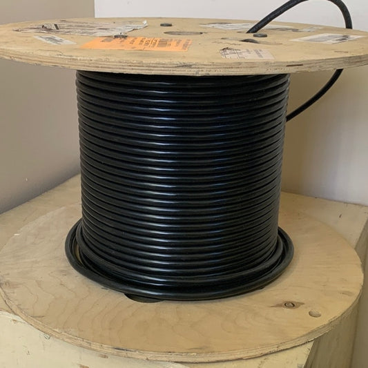 Approx 155 Feet New Belden CAT 6 4PR 23 Black Cabling on Wood Spool