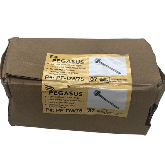 New 37ct Box Pegasus 1/2" 75mm Stainless Steel Hex Head PF-DW75 Rafter Screws