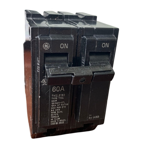 New Open Box General Electric GE Type THQL2160 60A 2 Pole Circuit Breaker