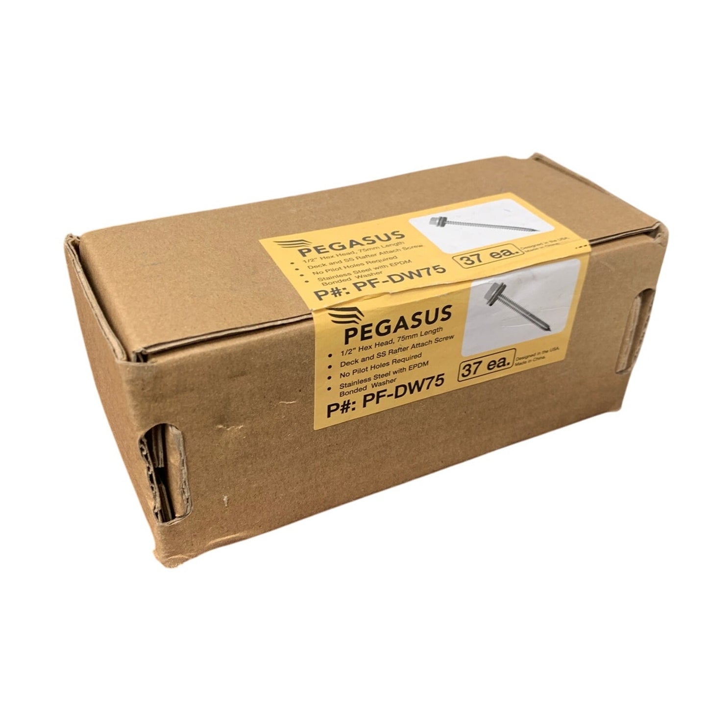 New 37ct Box Pegasus 1/2" 75mm Stainless Steel Hex Head PF-DW75 Rafter Screws