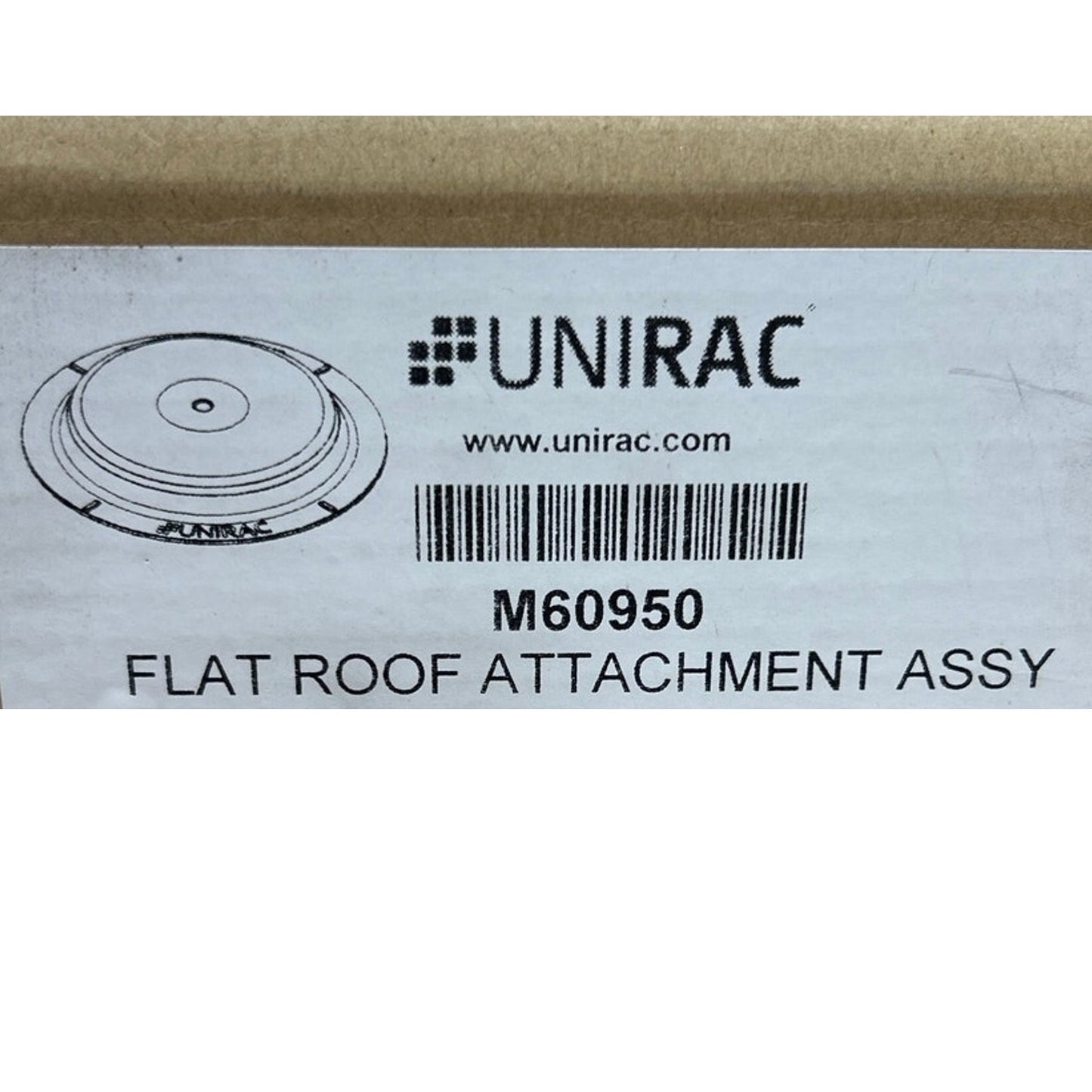 New Open Box 4-Pack Unirac White Flat Roof Attachment Assemblies M60950 Solar