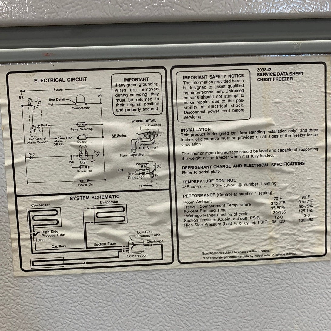 White-Westinghouse FC162LTW7 16 Cu Ft Chest Freezer 1991 — Local Pickup Affton MO