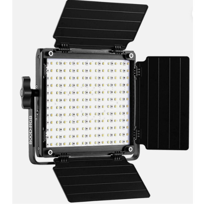 GVM 800D-II RGB LED 3-Light Kit with Stands, Cords & Carrying Case