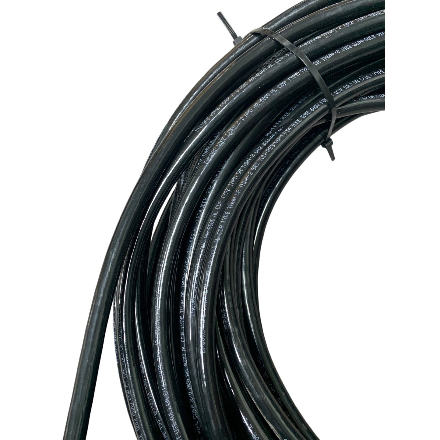 100' New Encore Wire 2/0 Black Stranded Aluminum Cable Electrical Wire