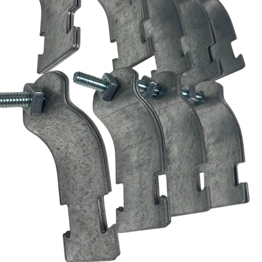 13 New Open Box 1 1/4" Rigid 1 1/2" OD Metal Pipe Strut Sets w Hardware