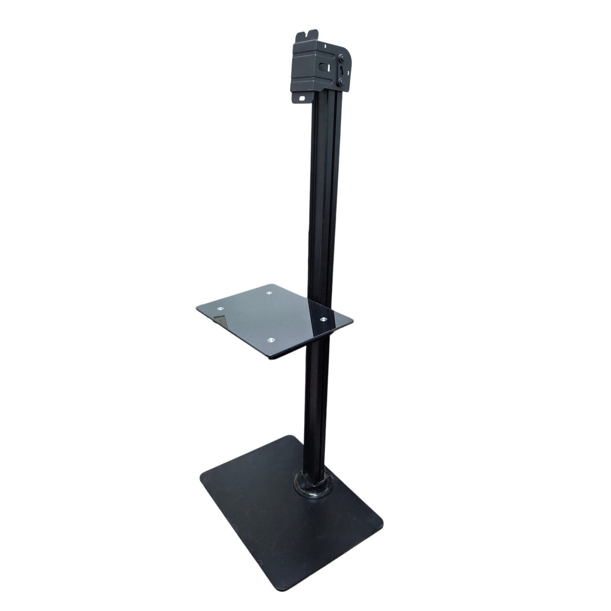 50" Pole TV Floor Stand with VESA Mount & Glass Equipment Shelf — Very Good Used