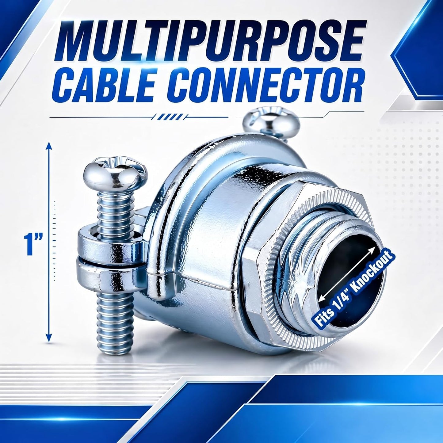 12 Clamp Type Cable Connectors 1/4" Metal Wire Clamps for Metallic Conduit