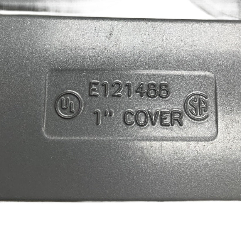 5 New Open Box Metal E121488 1" Conduit Covers w Pair of Screws