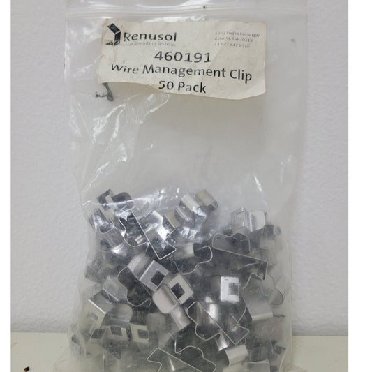 50 New Renusol 460191 Wire Management Clip Solar Panel PV Module Metal Clips