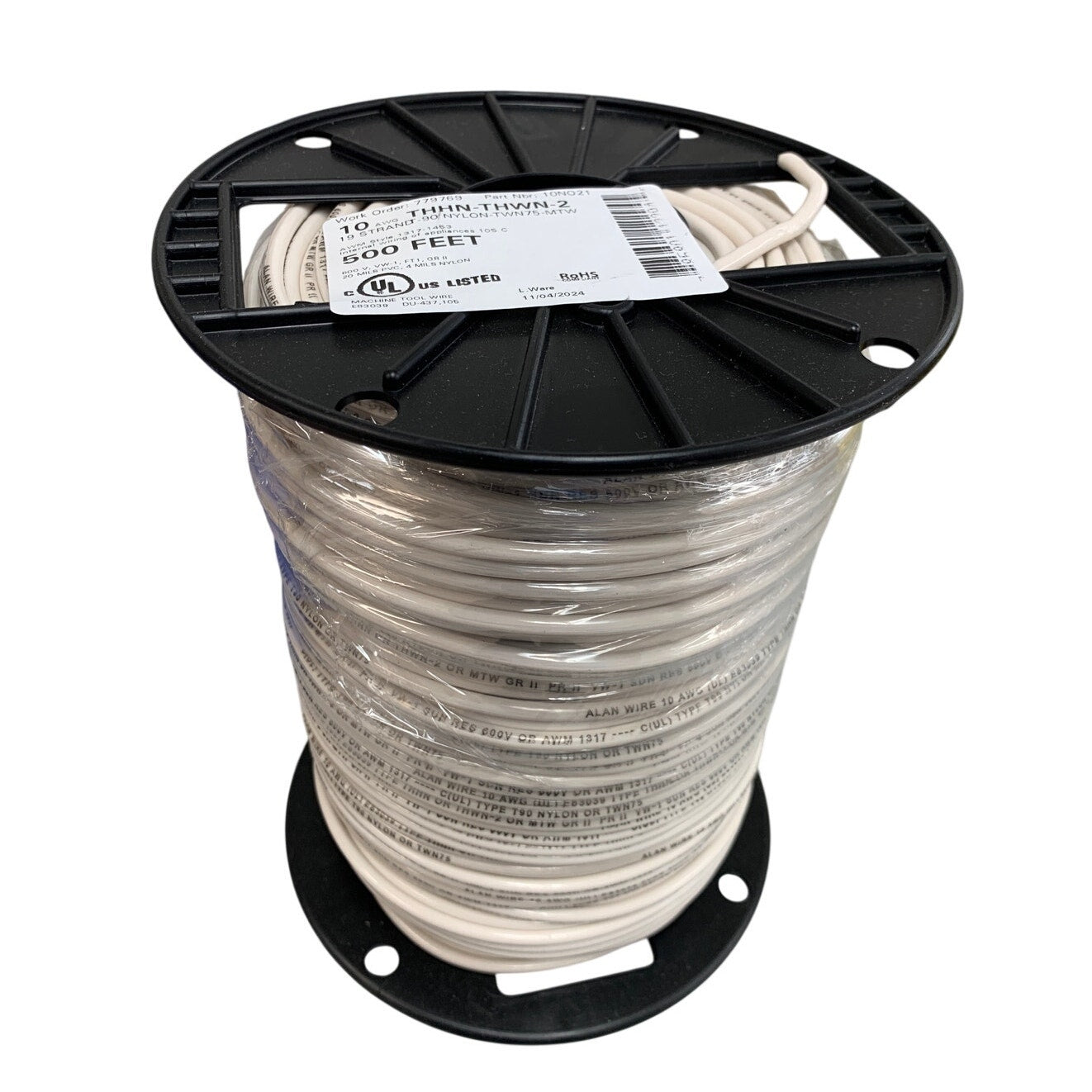 New 500’ 10 AWG THHN THWN RoHS Stranded 600V Copper Wire Spool