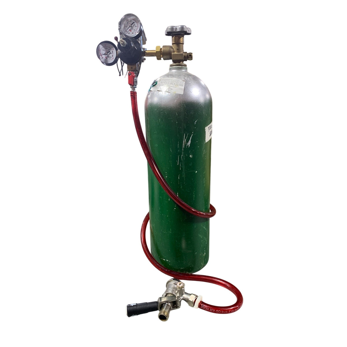 Kegerator Tapping Kit: Green CO2 Tank, Dual Gauge Regulator & Sankey Coupler