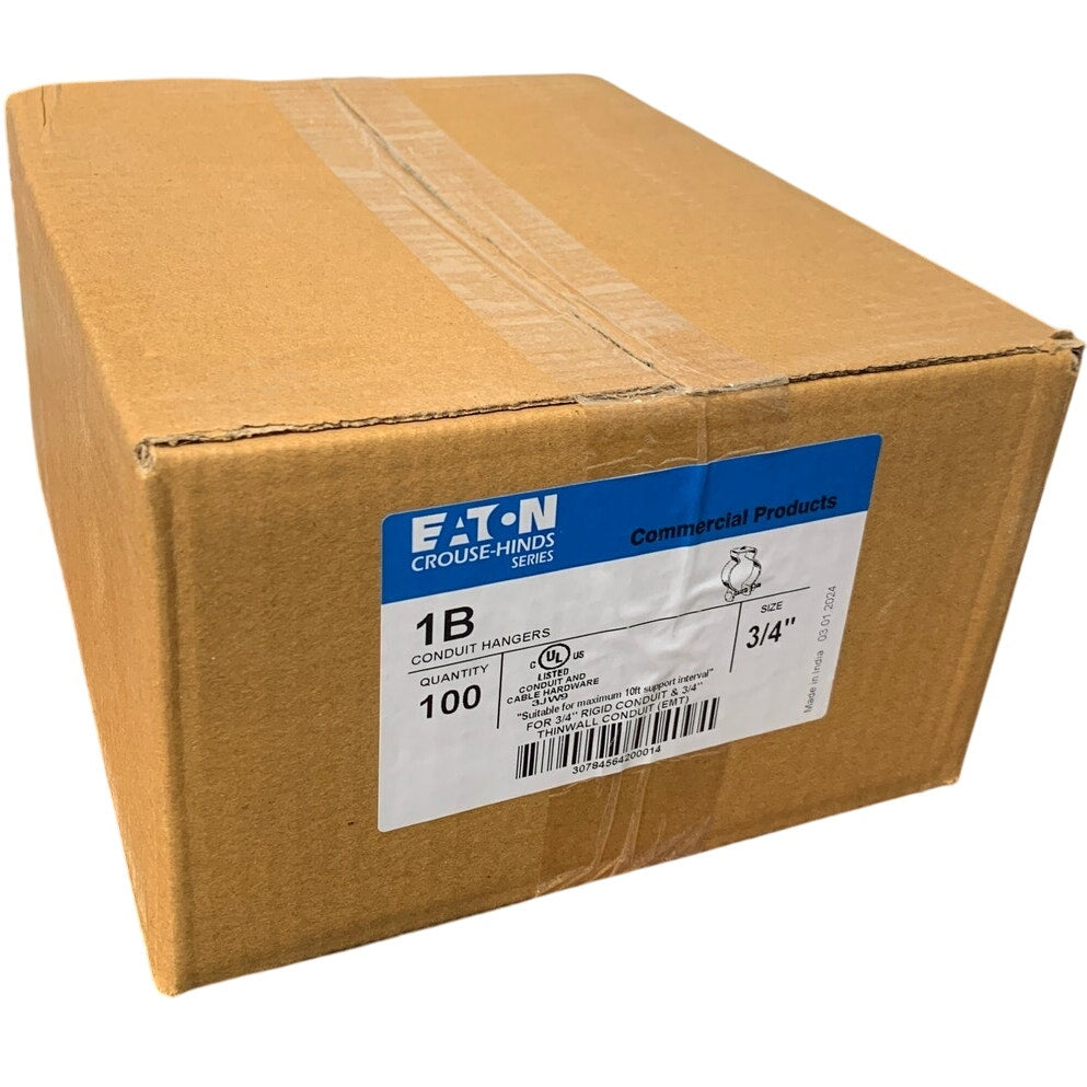 100 New In Box Eaton 1B 3/4" Rigid & Thinwall Metal Conduit Hangers