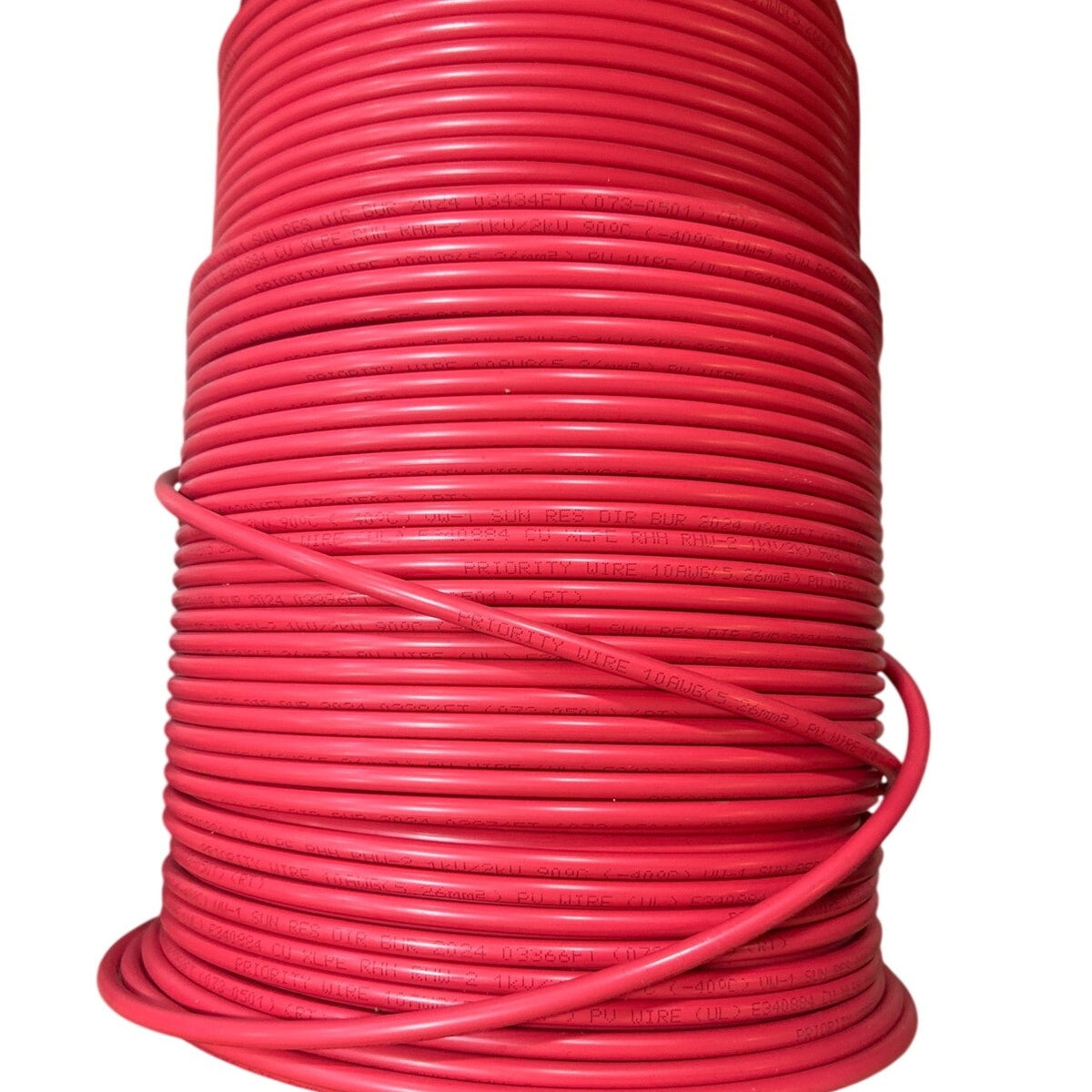 New Red Priority Wire 10 AWG 19 Copper Stranded 2KV-CU PV Photovoltaic Wire