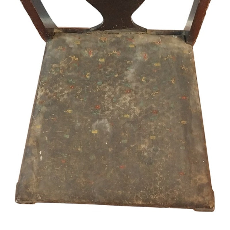 Vintage Roesch Queen Anne Style Floral Wood Dining Chair