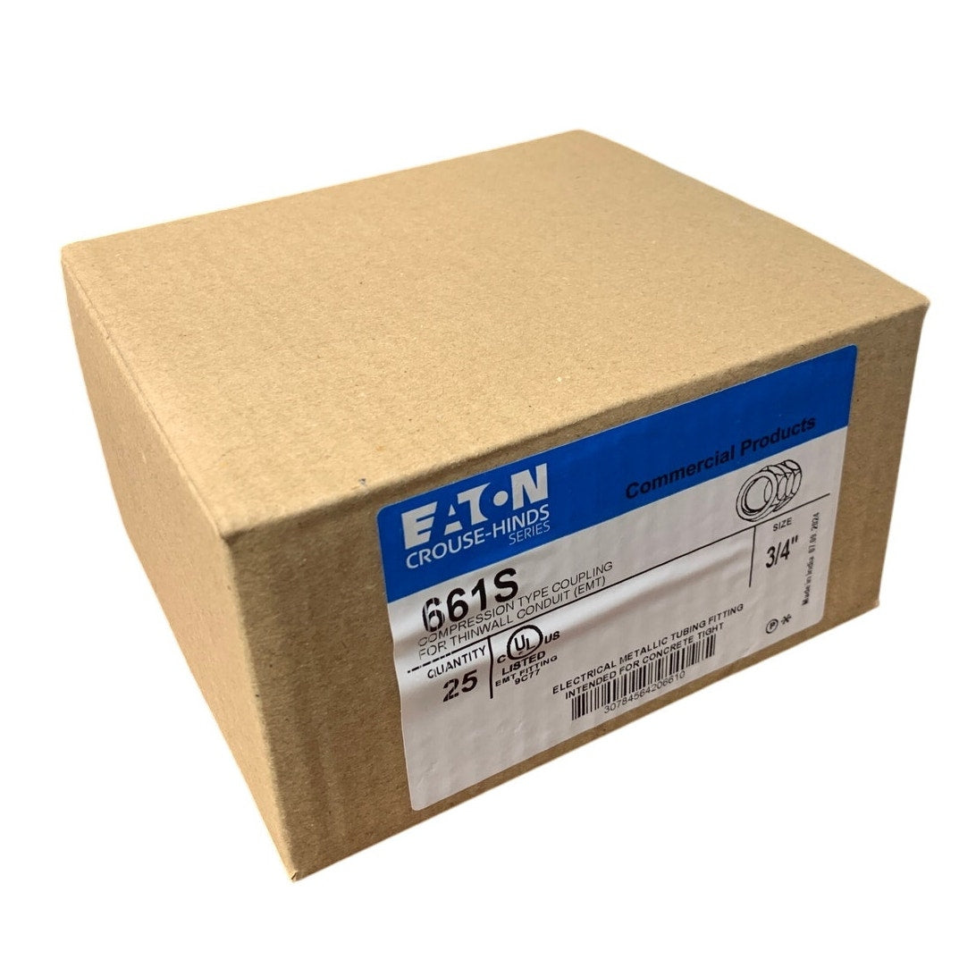 New In Box 25 Eaton 3/4" 661S EMT Thinwall Conduit Compression Couplings
