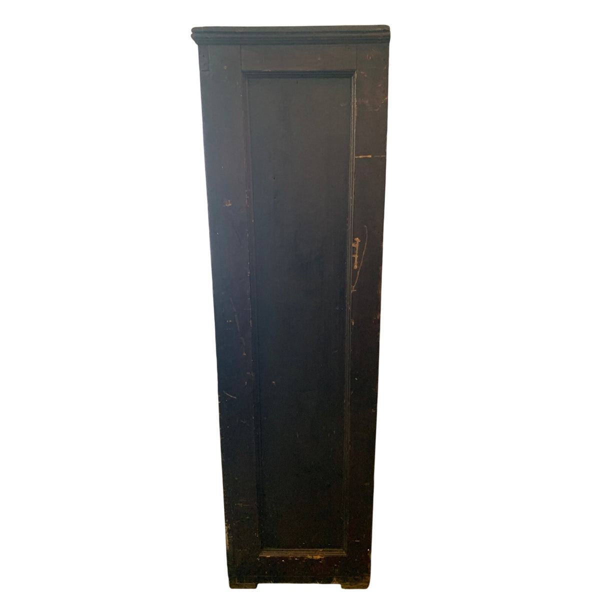 Antique Solid Wood Latching Cupboard – Rough-Hewn Rustic Farmhouse Cabinet