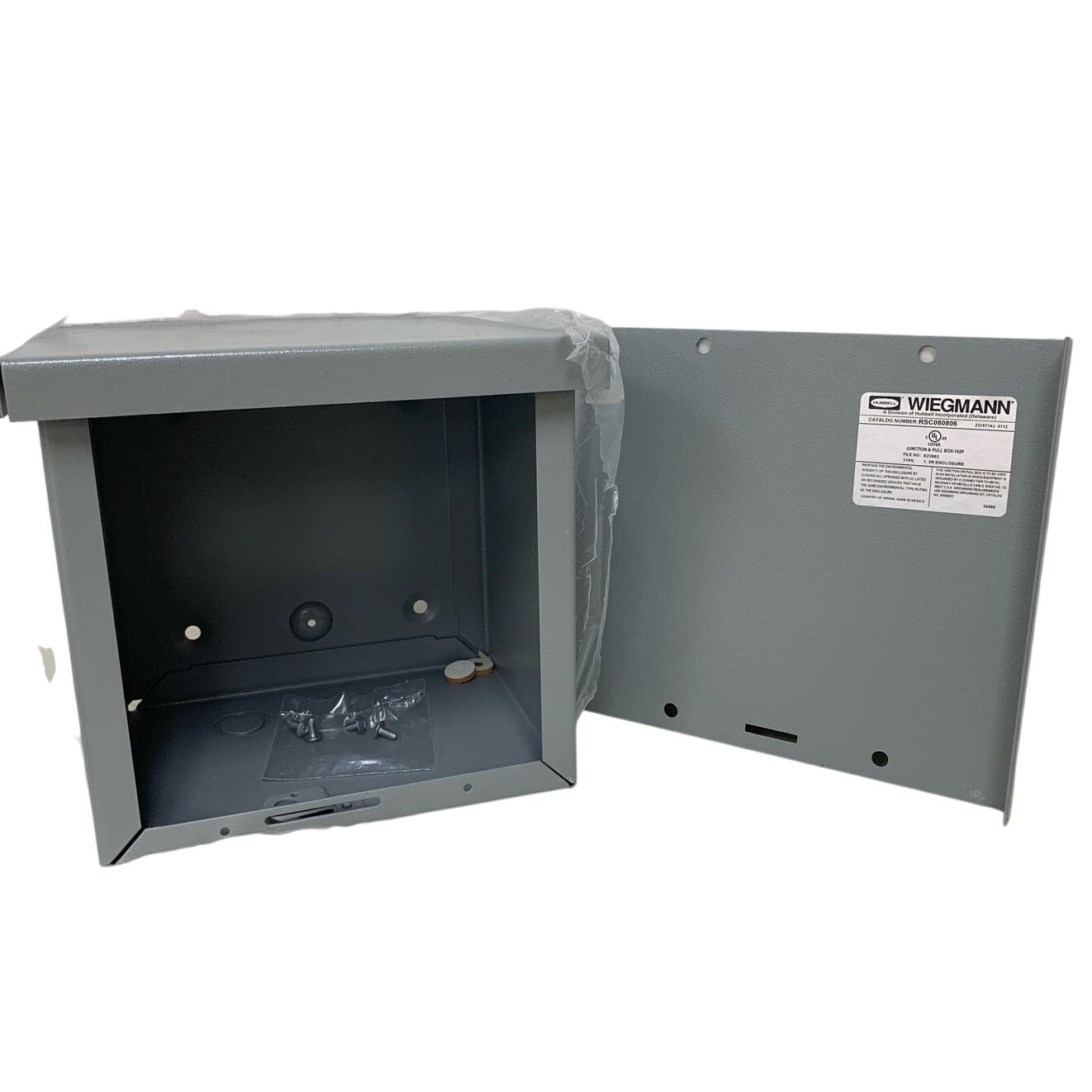 New Hubbell Wiegmann RSC080806 Metal Junction & Pull Box 1,3R Enclosure