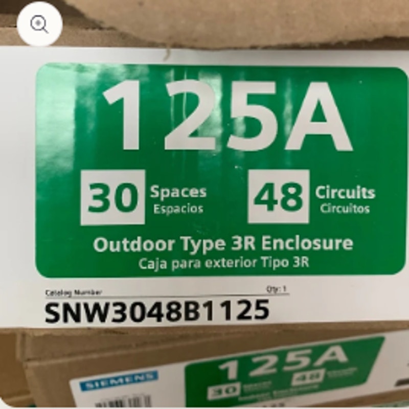 New Siemens 125A 30 Space 48 Circuit Main Breaker Outdoor 3R Electric Load Panel