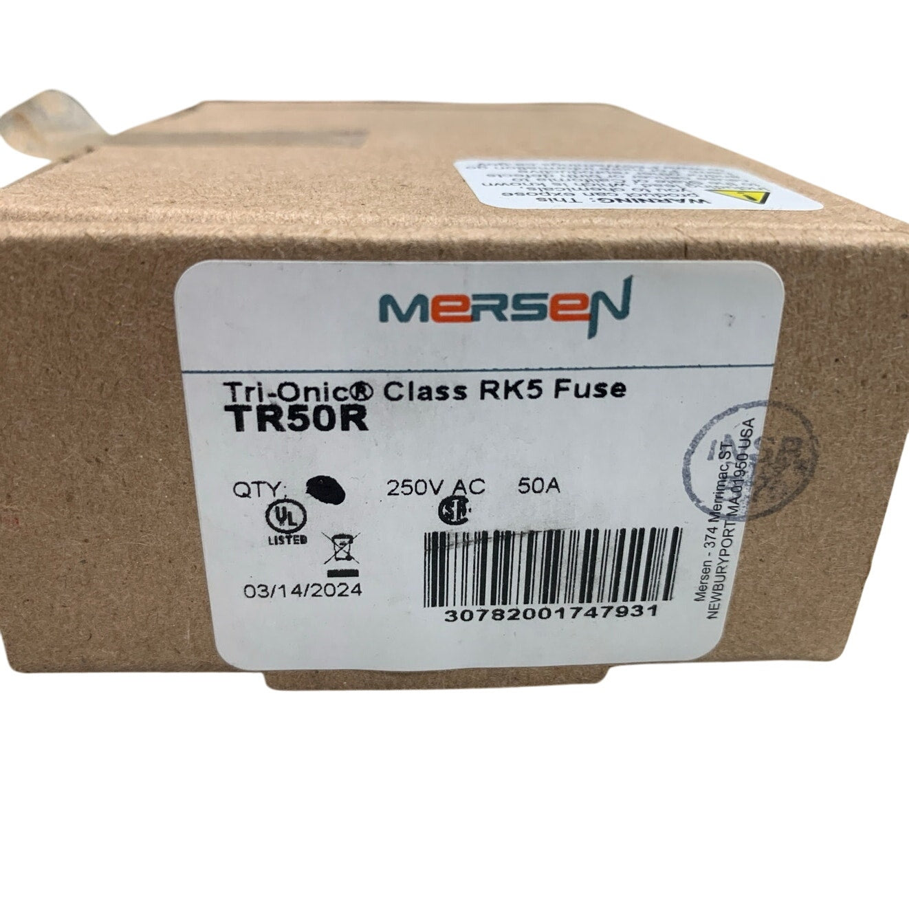 4 New In Box 50 Amp Mersen Tri-Onic Class RK5 Fuses TR50R 250V