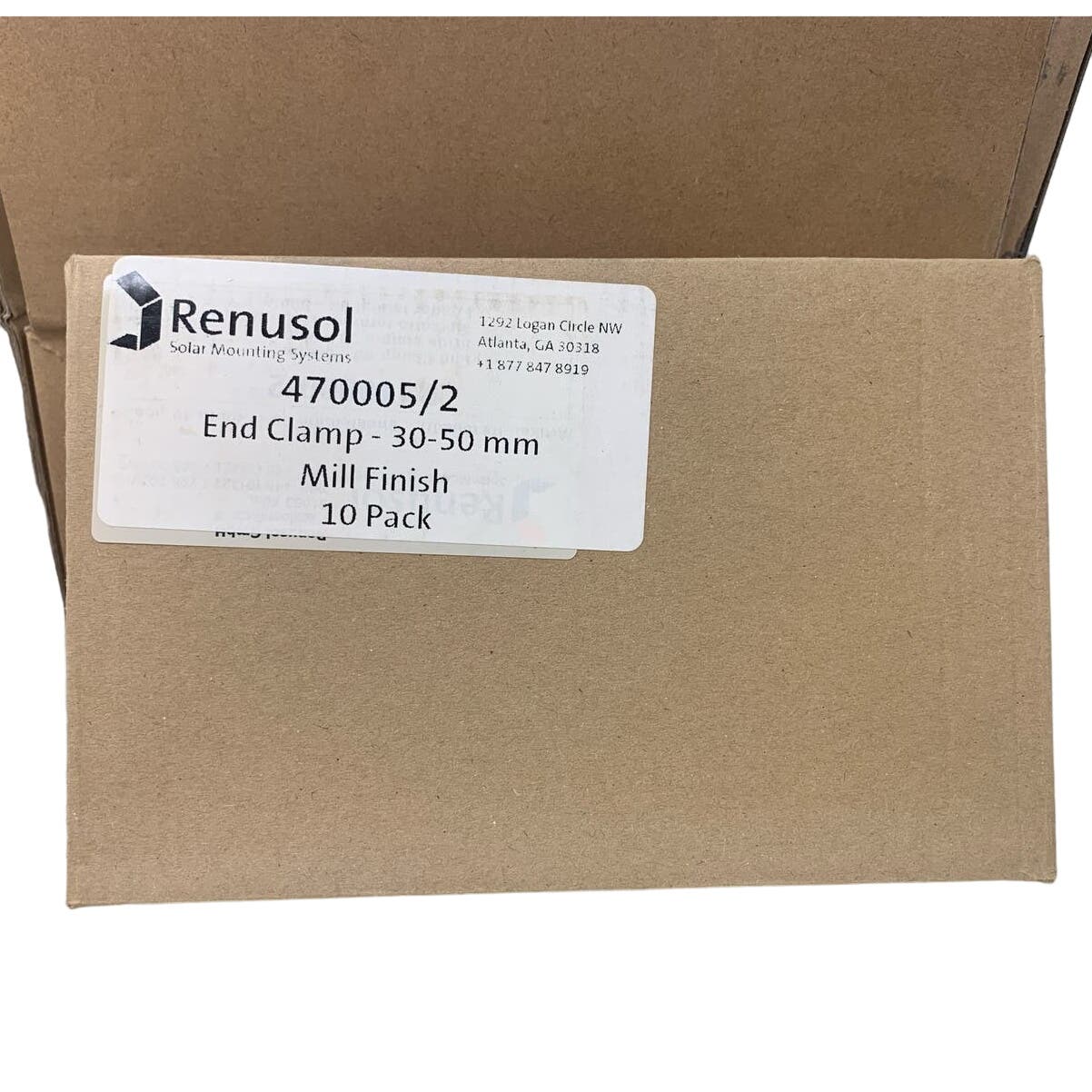 New In Box 10 piece Renusol 470005/2 Mill Finish End Clamp 30-50mm Solar Mount