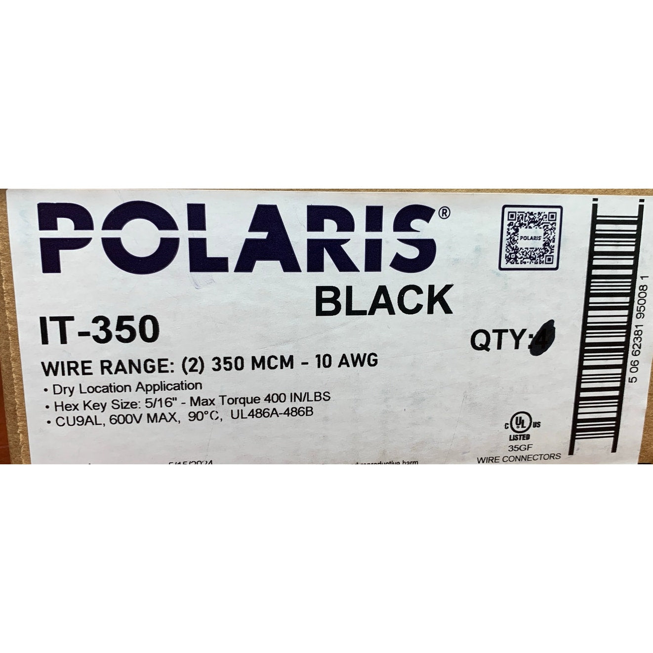 2 New Polaris IT-350 Dry Location Application Wire Connector Assemblies Open Box