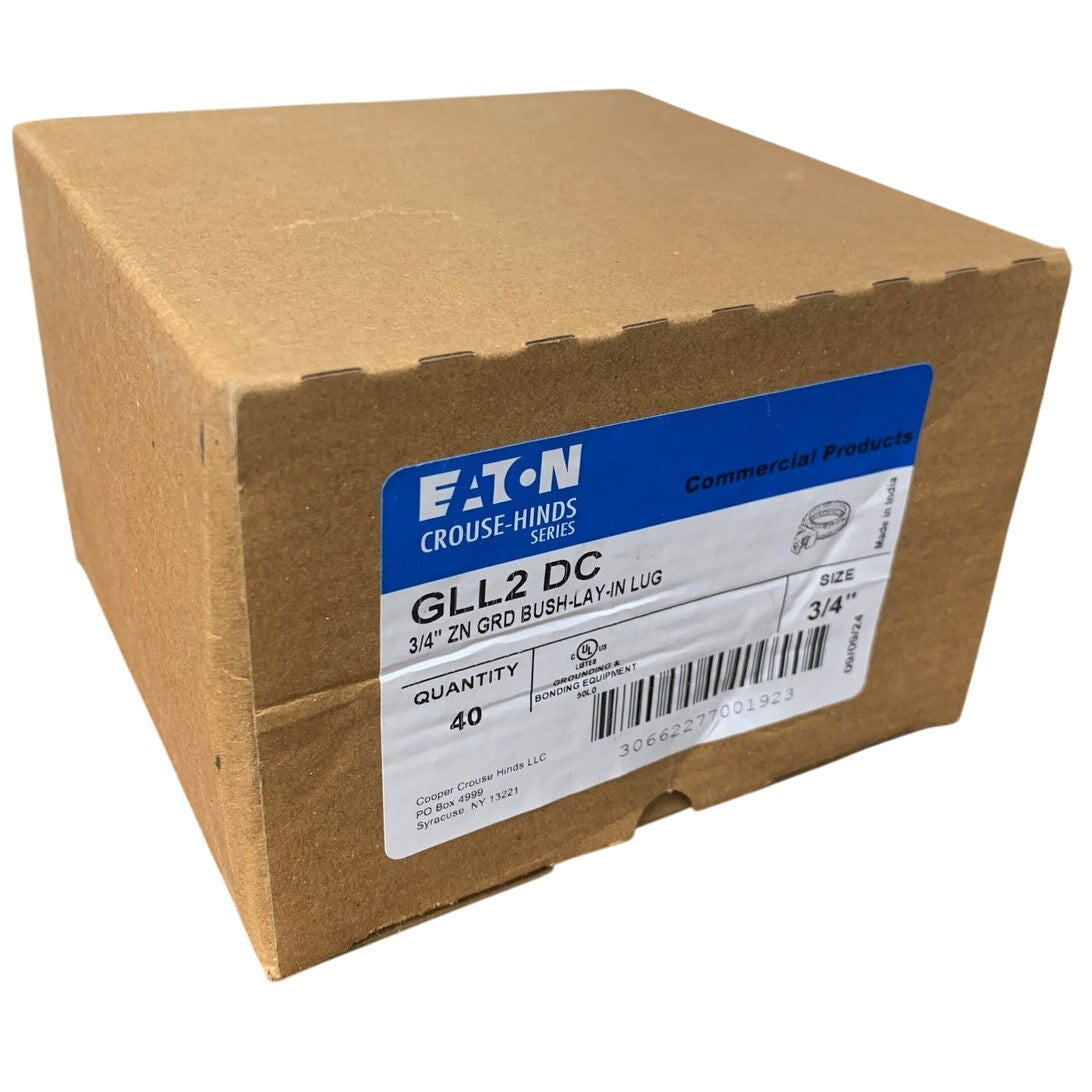 40 New In Box Eaton GLL2 DC 3/4" Zinc Ground Lay In Lug Bushings