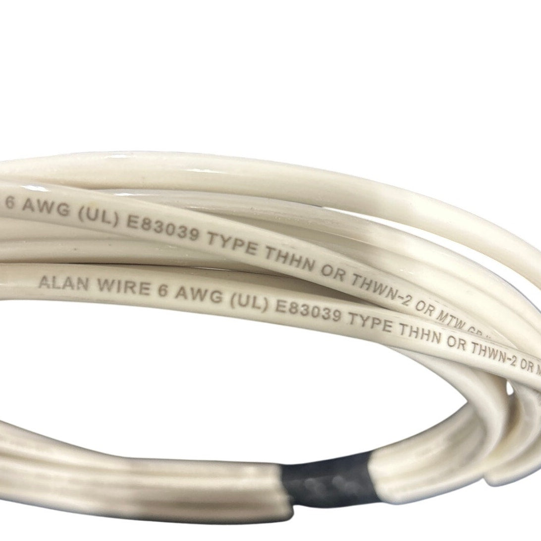 New White 6 AWG THHN THWN Alan Wire Stranded Copper Wire - Open Box
