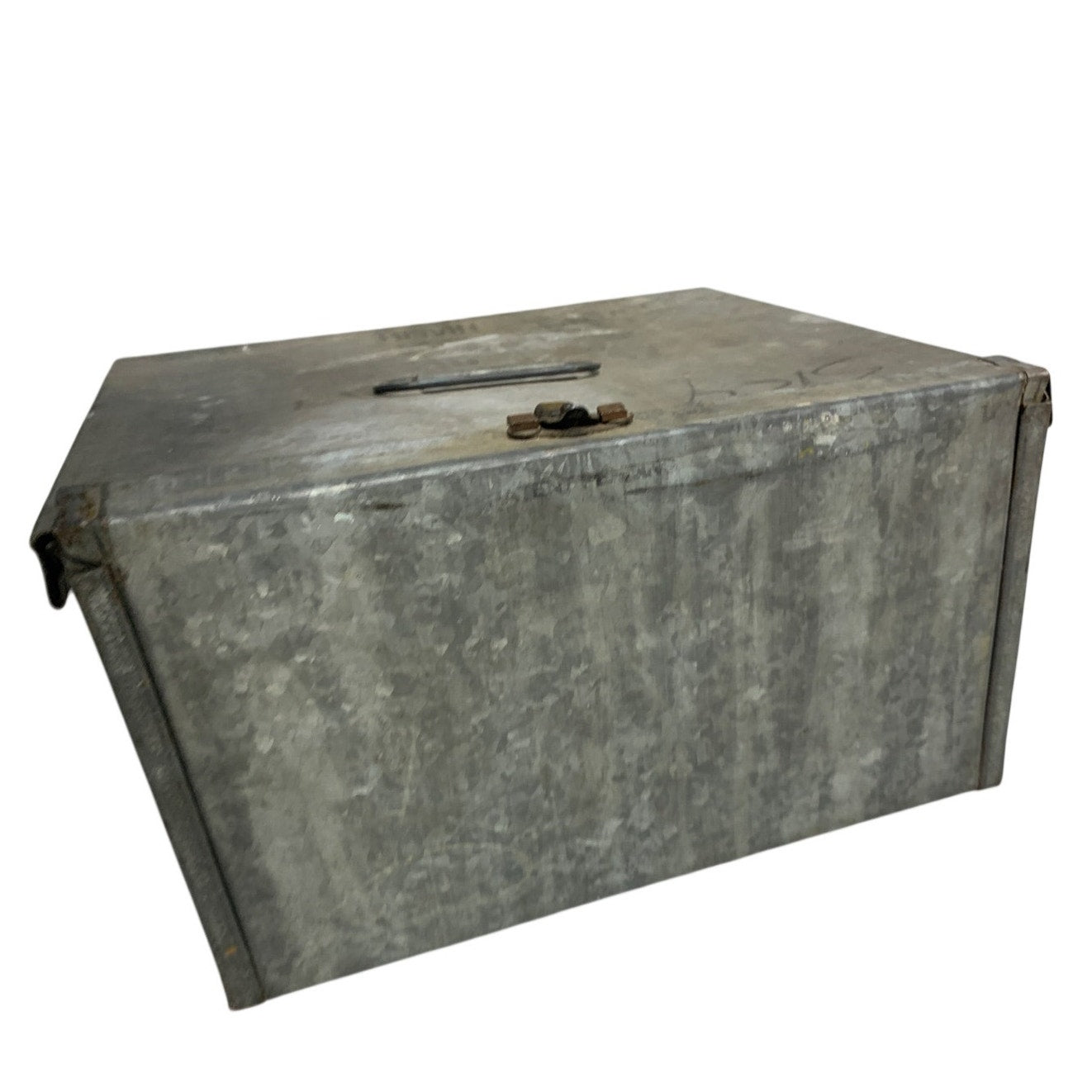 Vintage Industrial Galvanized Steel "EGGS" Wire Handle Delivery Crate