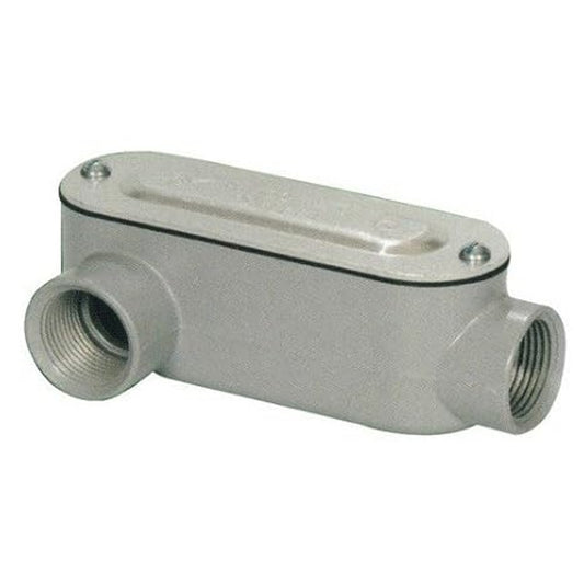 New Open Box 3/4" LR Style Threaded Aluminum Conduit Body w Cover and Gasket