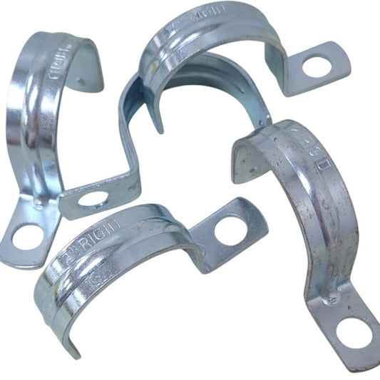 5 New Open Box 2" Metal Pipe Strap One Hole Rigid Pipe Fitting Straps