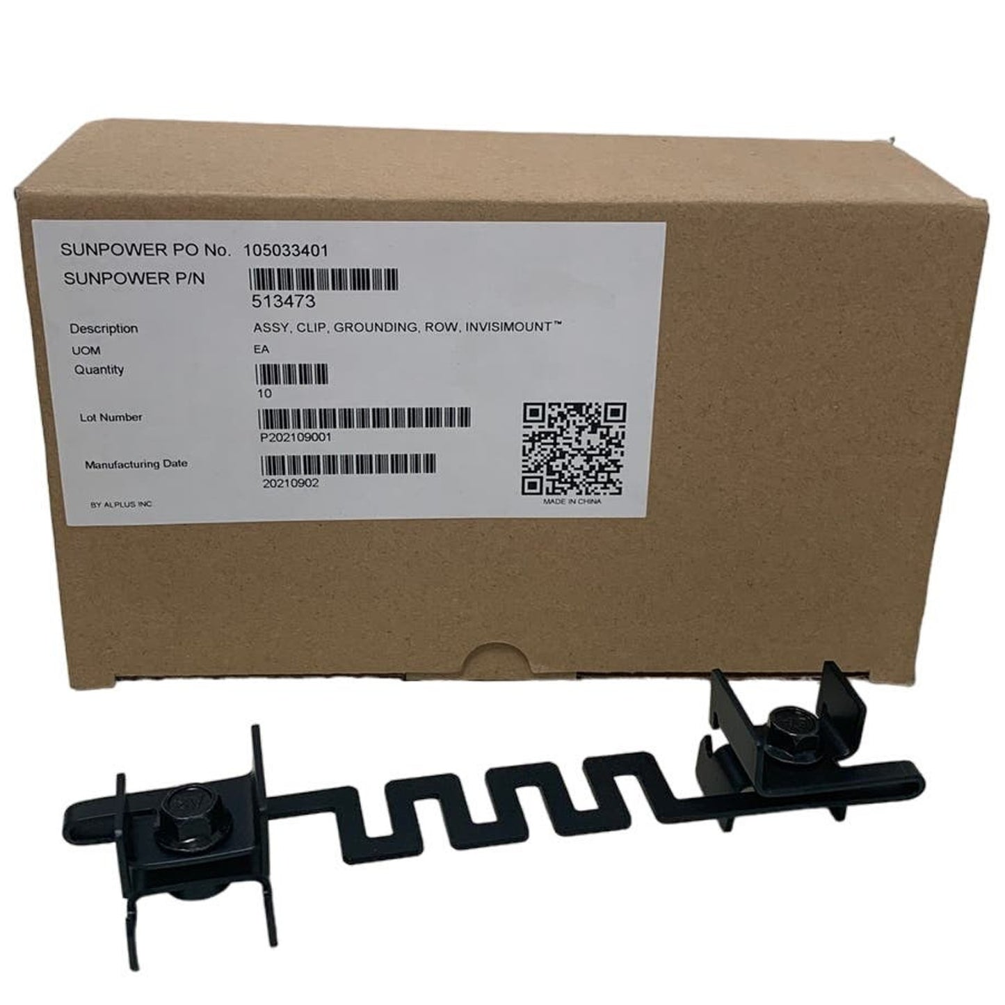 New Sunpower InvisiMount 513473 Solar Panel Grounding Assembly Clip Box of 10
