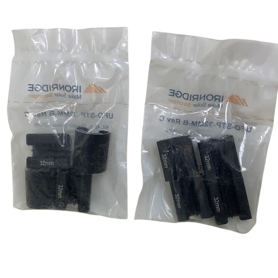 New 8-Pack Ironridge UFO-STP-32MM-B Rev C Black Metal Solar Panel Stopper Sleeve